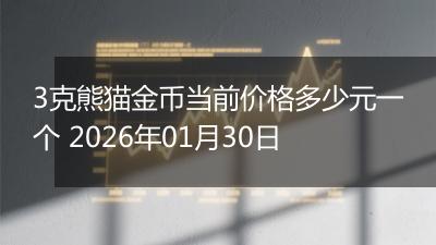 3克熊猫金币当前价格多少元一个 2026年01月30日