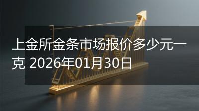 上金所金条市场报价多少元一克 2026年01月30日