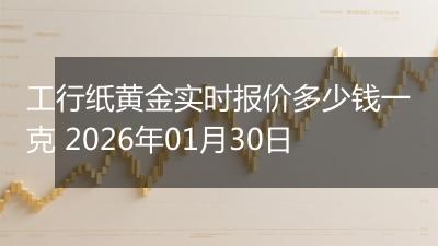 工行纸黄金实时报价多少钱一克 2026年01月30日