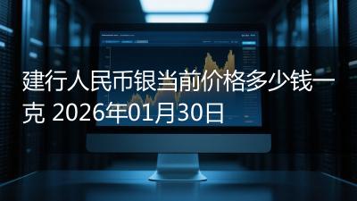 建行人民币银当前价格多少钱一克 2026年01月30日
