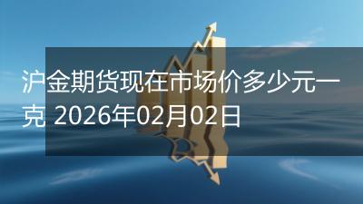 沪金期货现在市场价多少元一克 2026年02月02日