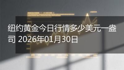 纽约黄金今日行情多少美元一盎司 2026年01月30日