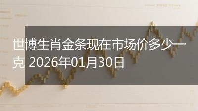 世博生肖金条现在市场价多少一克 2026年01月30日