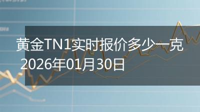 黄金TN1实时报价多少一克 2026年01月30日