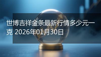 世博吉祥金条最新行情多少元一克 2026年01月30日