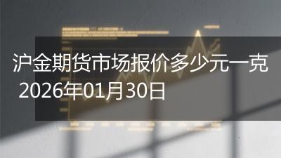 沪金期货市场报价多少元一克 2026年01月30日