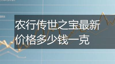 农行传世之宝最新价格多少钱一克