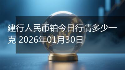建行人民币铂今日行情多少一克 2026年01月30日