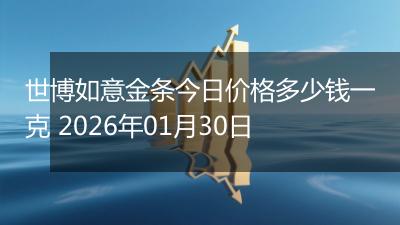 世博如意金条今日价格多少钱一克 2026年01月30日