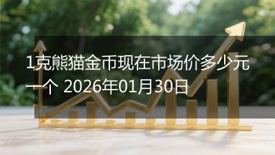1克熊猫金币现在市场价多少元一个 2026年01月30日