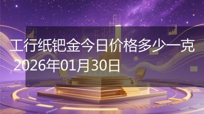 工行纸钯金今日价格多少一克 2026年01月30日