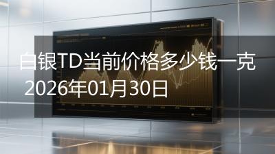 白银TD当前价格多少钱一克 2026年01月30日