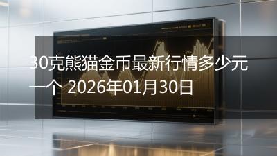 30克熊猫金币最新行情多少元一个 2026年01月30日