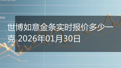 世博如意金条实时报价多少一克 2026年01月30日