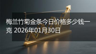 梅兰竹菊金条今日价格多少钱一克 2026年01月30日