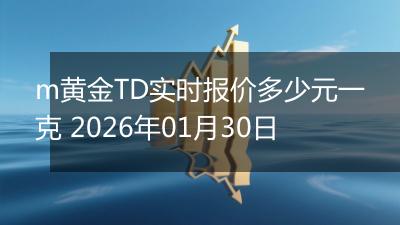 m黄金TD实时报价多少元一克 2026年01月30日