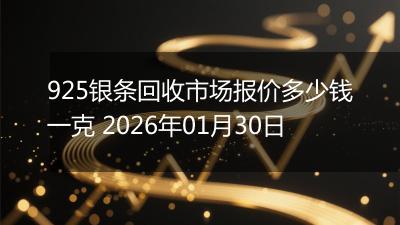925银条回收市场报价多少钱一克 2026年01月30日