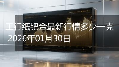 工行纸钯金最新行情多少一克 2026年01月30日