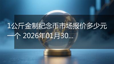 1公斤金制纪念币市场报价多少元一个 2026年01月30日