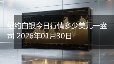 纽约白银今日行情多少美元一盎司 2026年01月30日