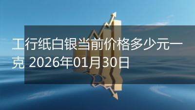 工行纸白银当前价格多少元一克 2026年01月30日
