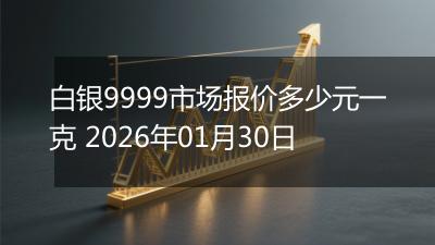 白银9999市场报价多少元一克 2026年01月30日