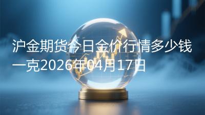 沪金期货今日金价行情多少钱一克(2026年04月17日)